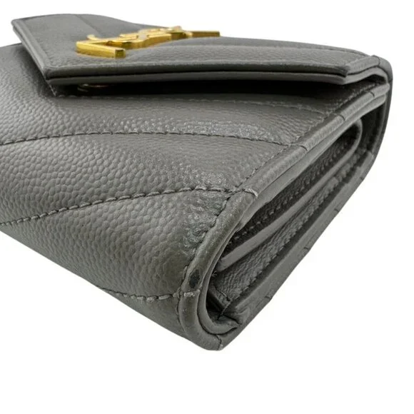 Saint Laurent Stitch Trifold Wallet Gray - Picture 4 of 8